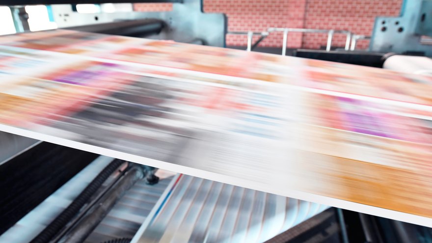 Industrial inkjet press in operation